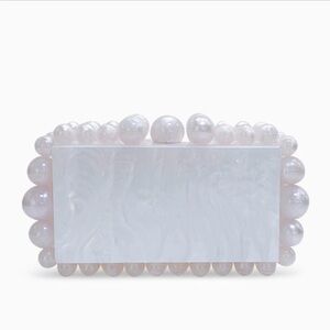 Verano Hill NEW Acrylic Cloud Clutch Bag in White